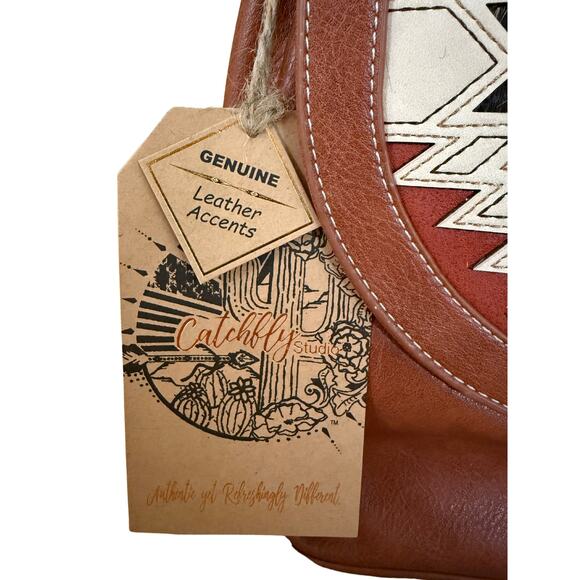 ✨ NWT Trenditions Catchfly Brindle Inlay Crossbody 🐄 Southwest Color Block - Picture 5 of 7